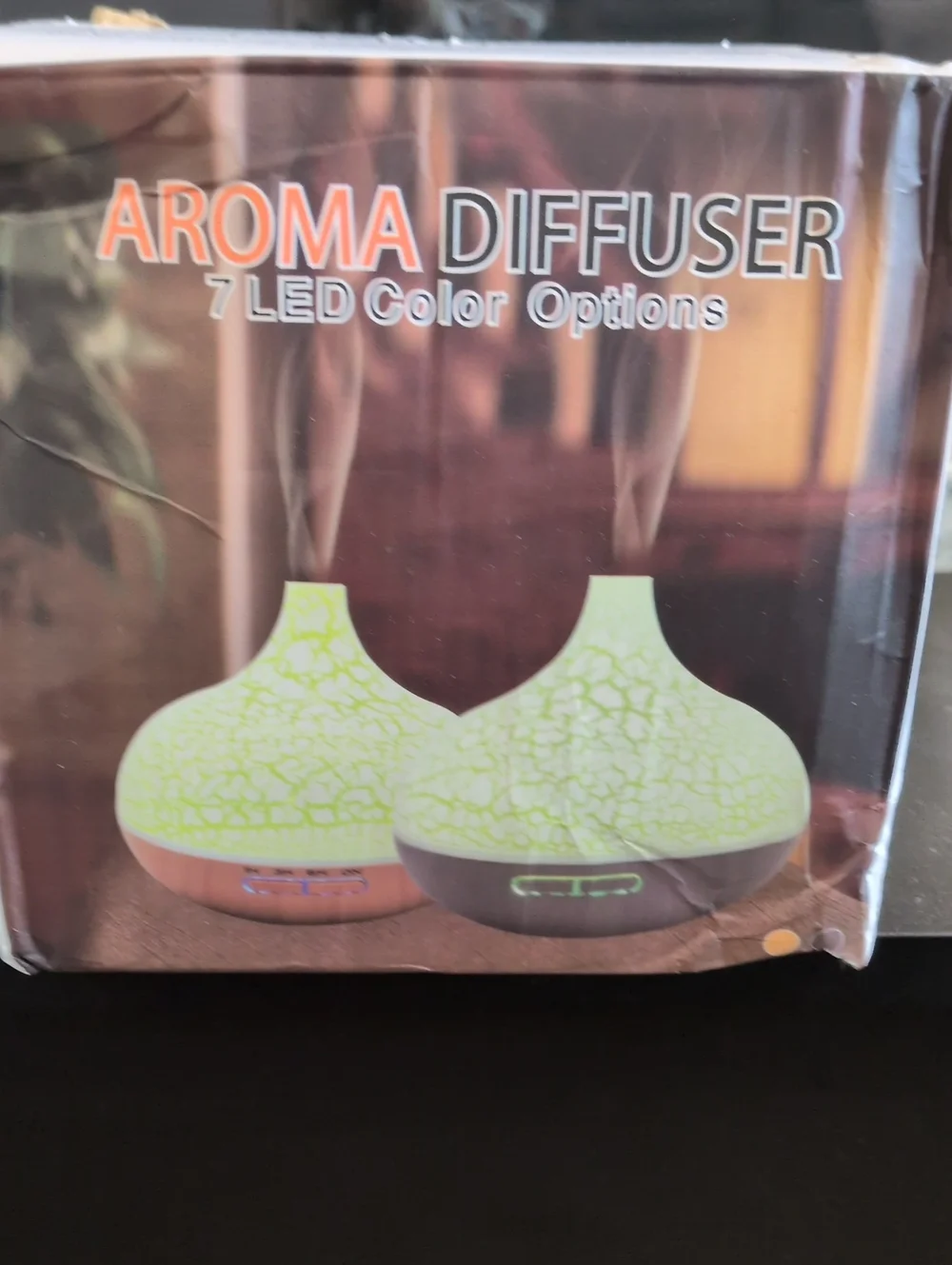 Crackled Green Aroma Diffuser Lantern with LED Mood Light